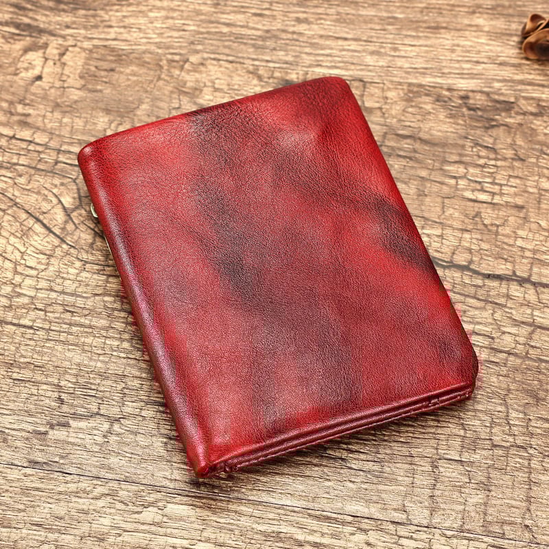 Монетник от естествена кожа — ретро стил, първи слой кравешка кожа, унисекс, ултралек и износоустойчив