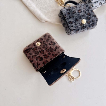 Монетник с леопардов принт, ретро стил вдъхновен от Maillard, полиестерен материал, подплата от нейлон