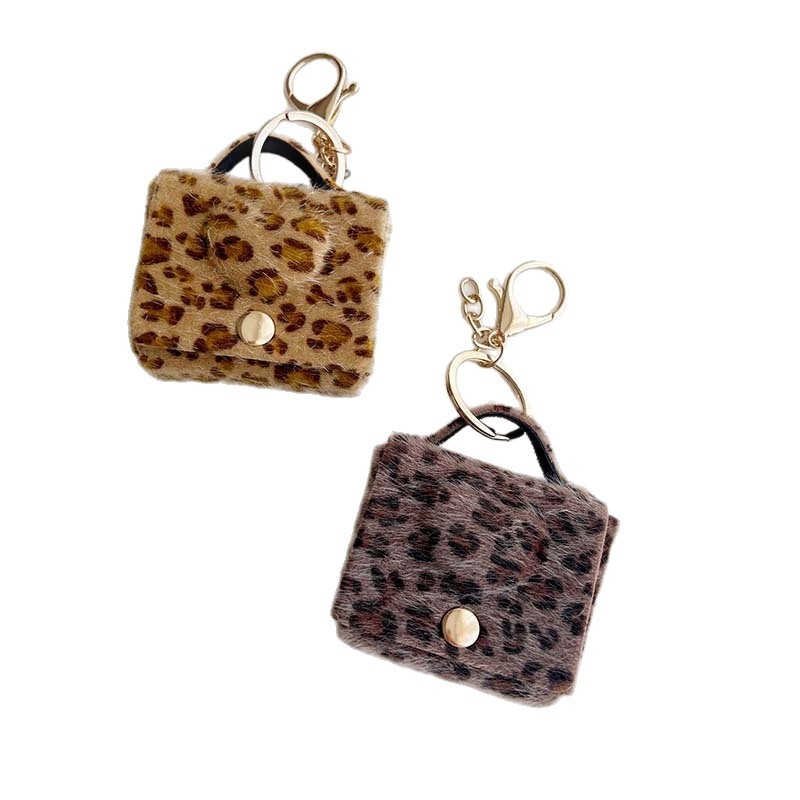 Монетник с леопардов принт, ретро стил вдъхновен от Maillard, полиестерен материал, подплата от нейлон