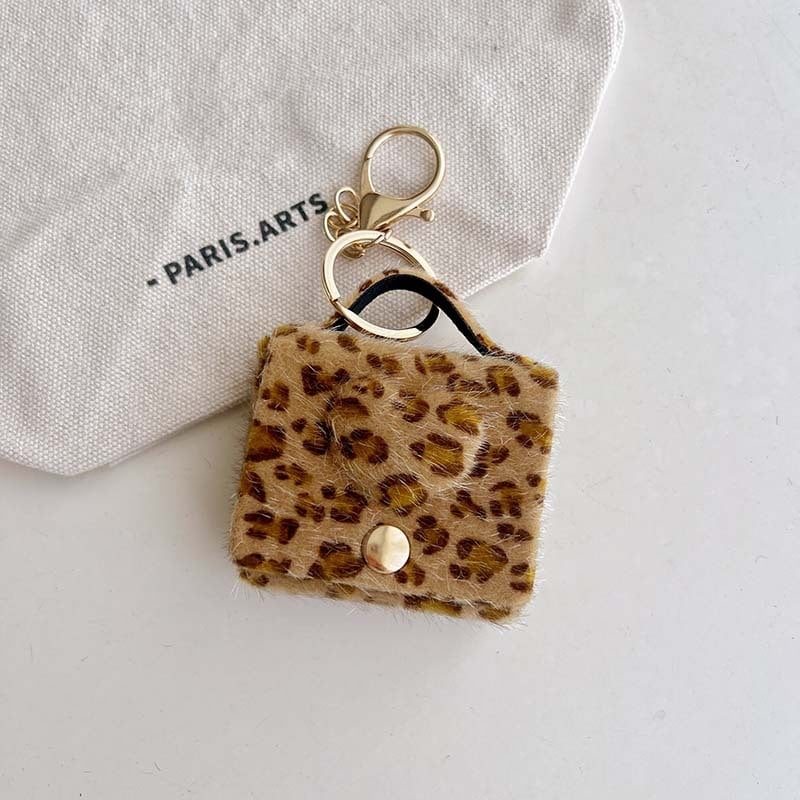 Монетник с леопардов принт, ретро стил вдъхновен от Maillard, полиестерен материал, подплата от нейлон