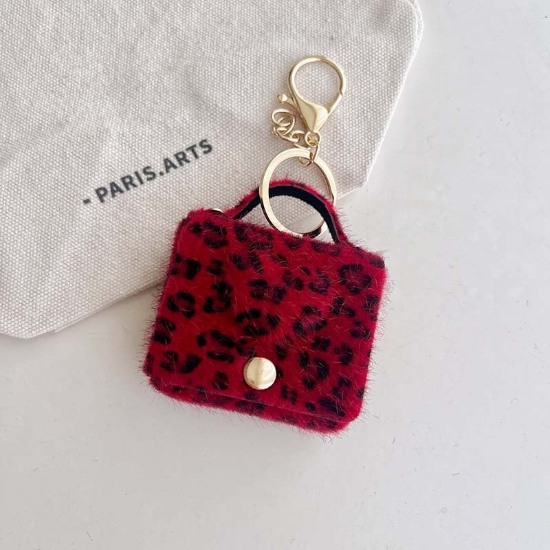 Монетник с леопардов принт, ретро стил вдъхновен от Maillard, полиестерен материал, подплата от нейлон