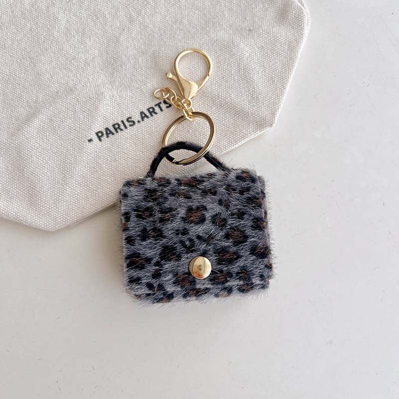 Монетник с леопардов принт, ретро стил вдъхновен от Maillard, полиестерен материал, подплата от нейлон