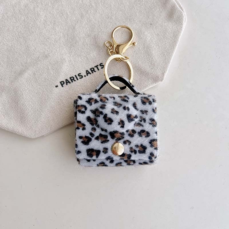 Монетник с леопардов принт, ретро стил вдъхновен от Maillard, полиестерен материал, подплата от нейлон