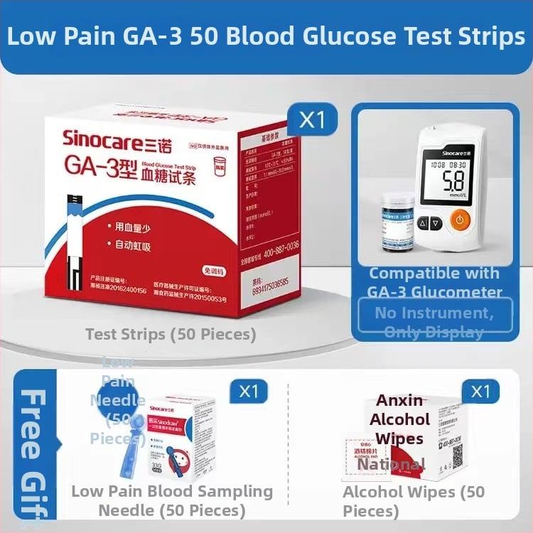 Sannuo GA-3 Veresuhkru/glükoosimõõtja häälega juhendamisega, koodi-vaba, täielikult automaatne, testiribadega, kogu riigi garantiiga