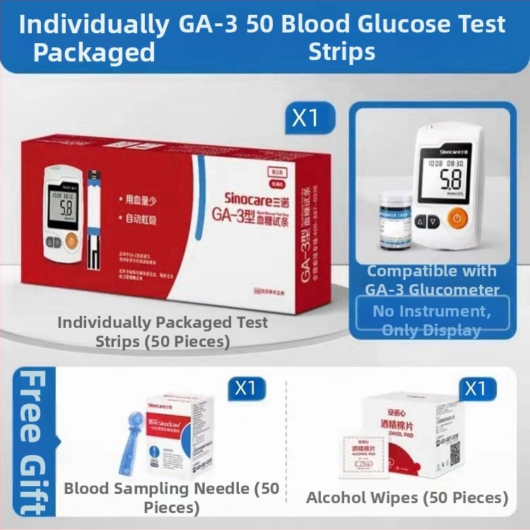 Sannuo GA-3 Veresuhkru/glükoosimõõtja häälega juhendamisega, koodi-vaba, täielikult automaatne, testiribadega, kogu riigi garantiiga