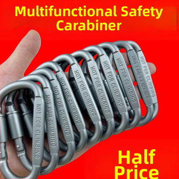 Karabína typu D z nehrdzavejúcej ocele pre vonkajšiu bezpečnosť, kempovanie a horolezectvo s rýchlym hákom