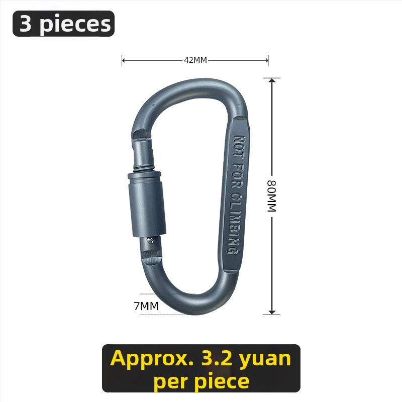 Karabína typu D z nehrdzavejúcej ocele pre vonkajšiu bezpečnosť, kempovanie a horolezectvo s rýchlym hákom