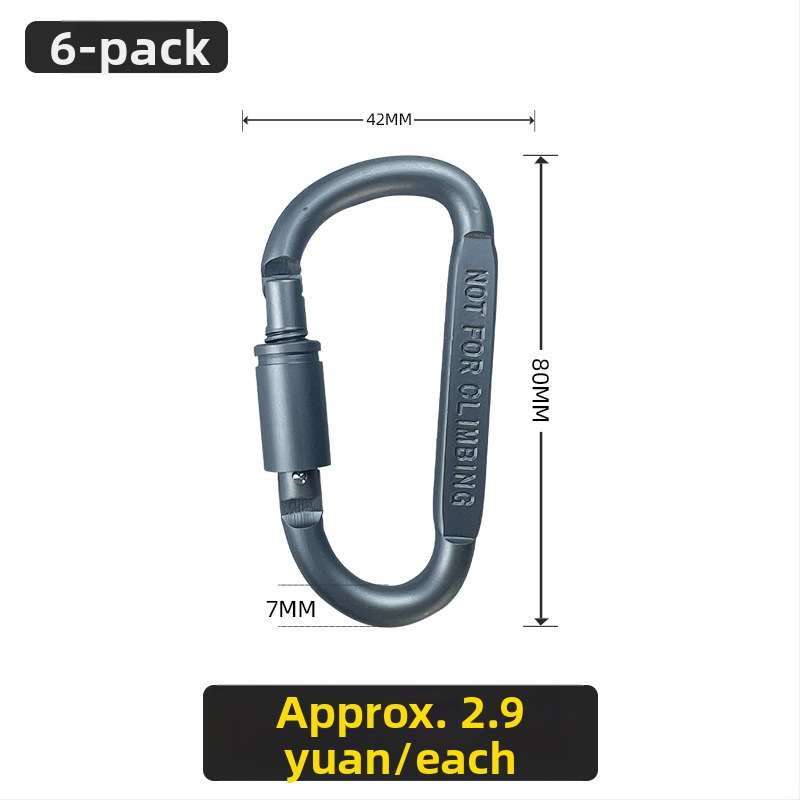 Karabína typu D z nehrdzavejúcej ocele pre vonkajšiu bezpečnosť, kempovanie a horolezectvo s rýchlym hákom