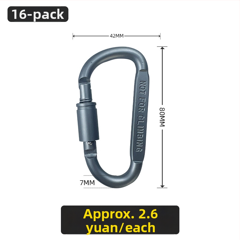 Karabína typu D z nehrdzavejúcej ocele pre vonkajšiu bezpečnosť, kempovanie a horolezectvo s rýchlym hákom