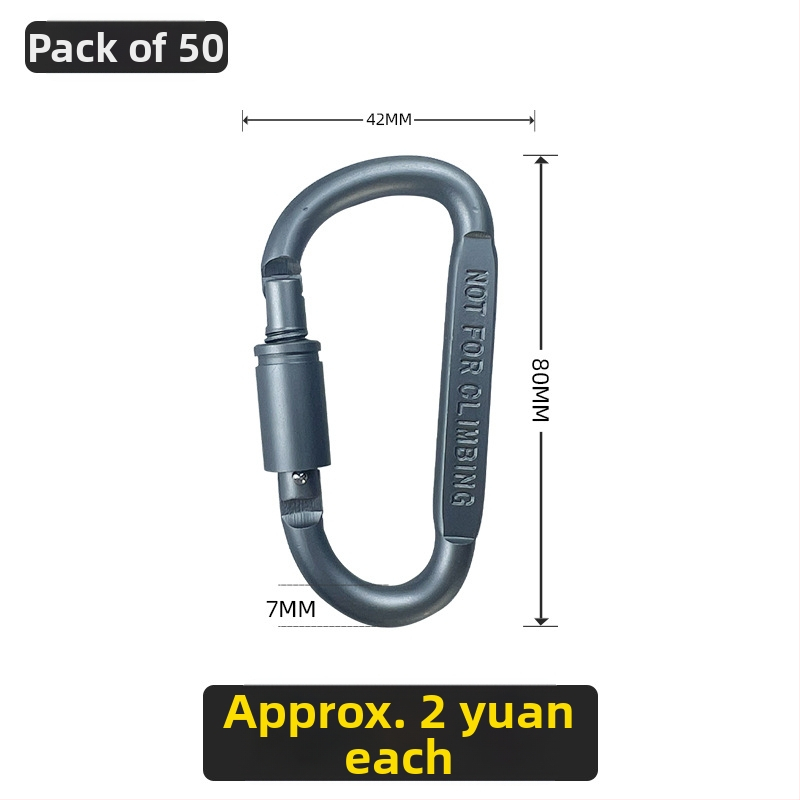 Karabína typu D z nehrdzavejúcej ocele pre vonkajšiu bezpečnosť, kempovanie a horolezectvo s rýchlym hákom