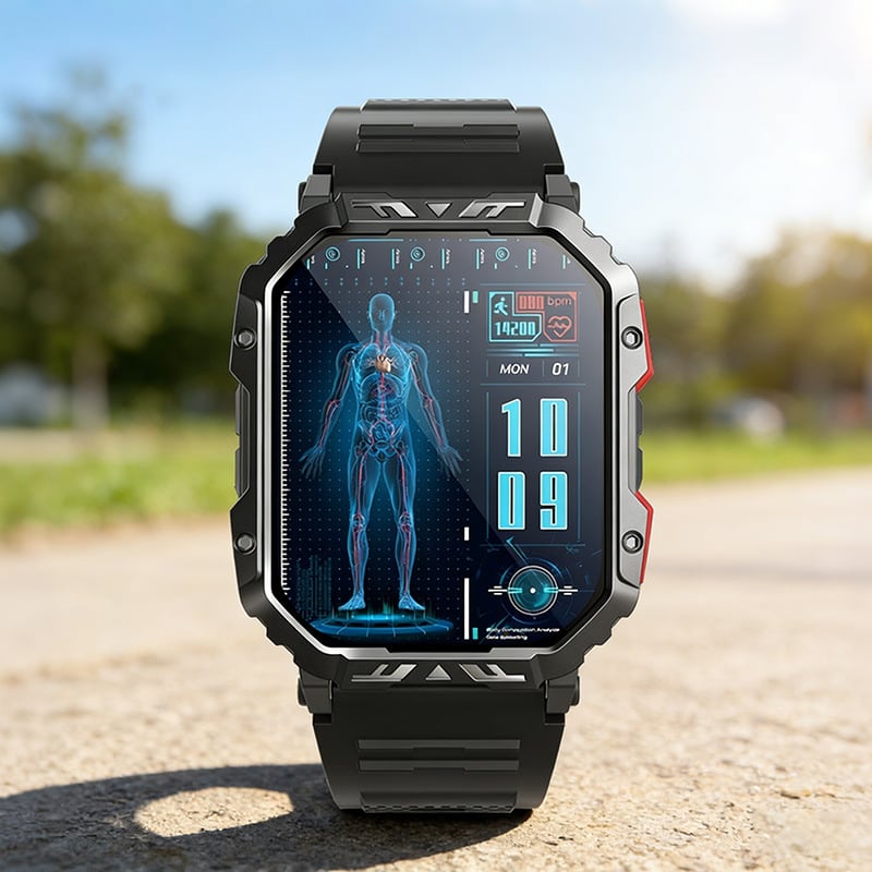 Pametni sat F407 s mjerenjem otkucaja srca, Bluetooth pozivima, brojanje koraka, 2,1-inčni TFT zaslon, silikonska narukvica