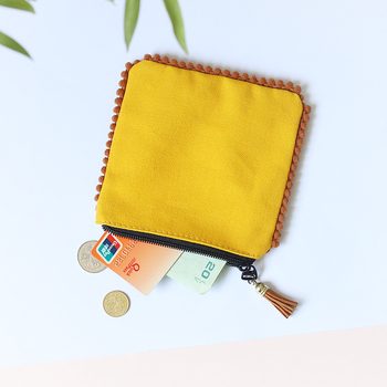 Ženski novčanik za kovanice od platna, gradski stil jednostavne elegancije, s 1 presavijanjem, podstava od velura, marka It's good