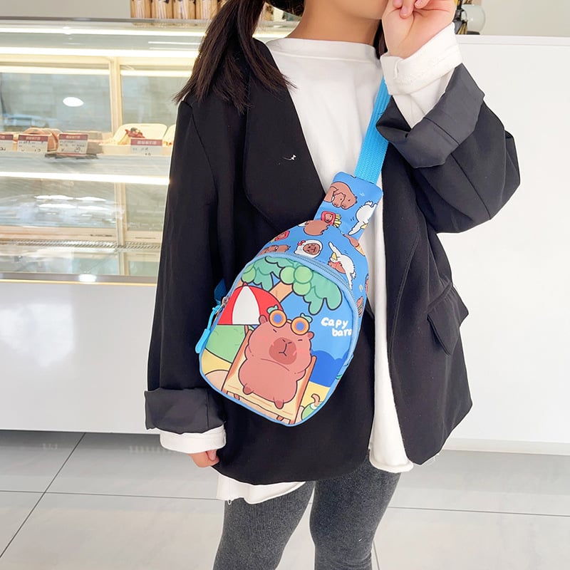 Dječja crossbody torba u korejskom stilu, životinjski uzorak, od Oxford tkanine, poliester podstava, mini, lagana, za vrtić