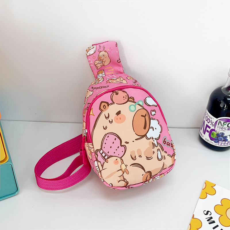 Dječja crossbody torba u korejskom stilu, životinjski uzorak, od Oxford tkanine, poliester podstava, mini, lagana, za vrtić