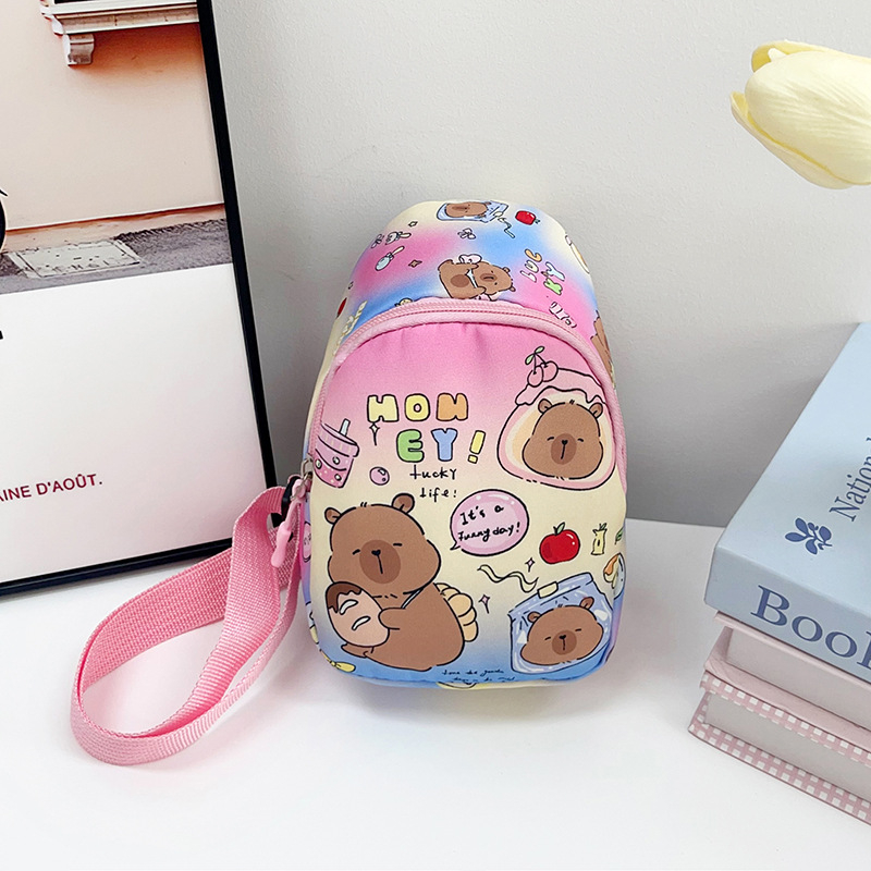Dječja crossbody torba u korejskom stilu, životinjski uzorak, od Oxford tkanine, poliester podstava, mini, lagana, za vrtić
