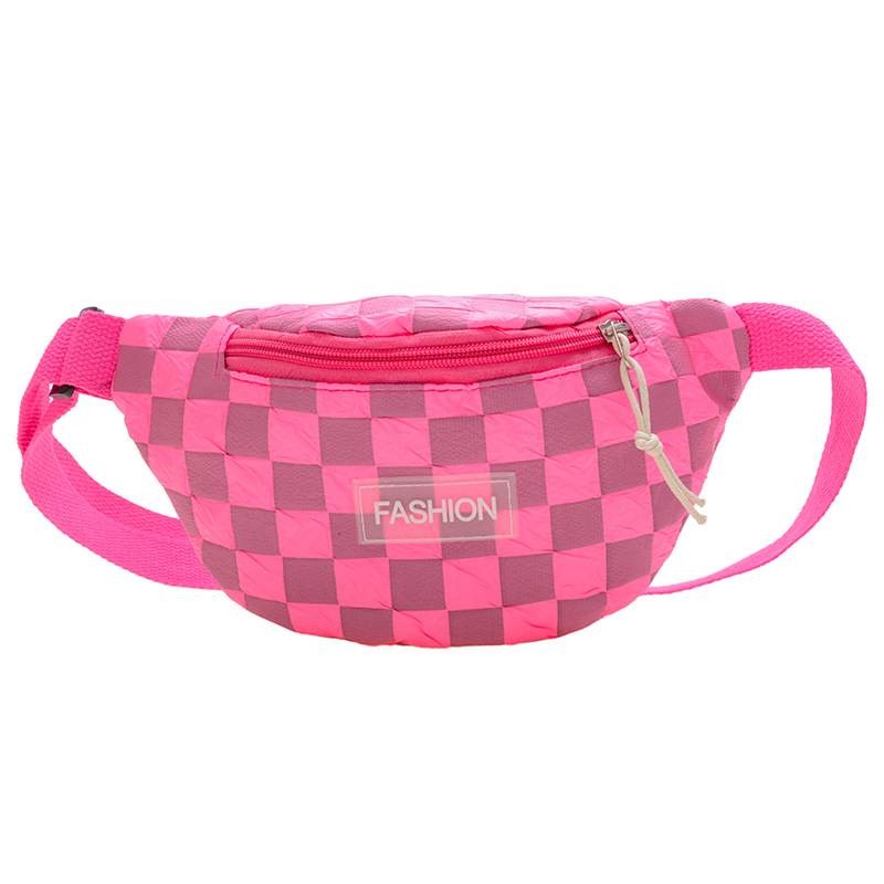 Dječja crossbody torba u korejskom stilu s checkerboard uzorkom — platno, kapacitet 1 L, zaštita od krađe, otporna na habanje