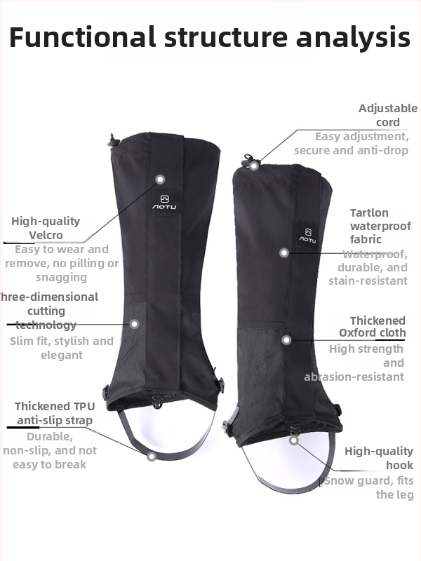 Navlake za cipele za snijeg na otvorenom — Taslan tkanina, vodootporne, prozračne, zaštita od pijeska, TPU remenice