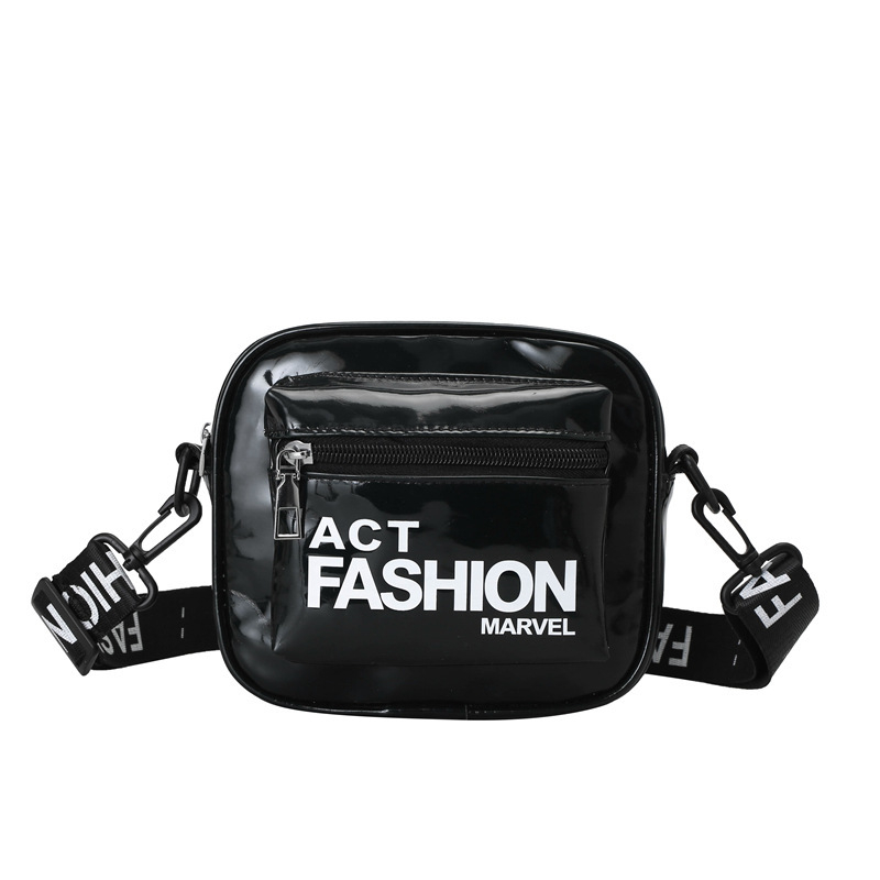 Dječja crossbody torba od PU kože u korejskom stilu, uzorak slova, široka naramenica, poliester podstava, modern dizajn