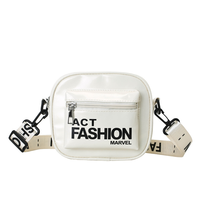 Dječja crossbody torba od PU kože u korejskom stilu, uzorak slova, široka naramenica, poliester podstava, modern dizajn