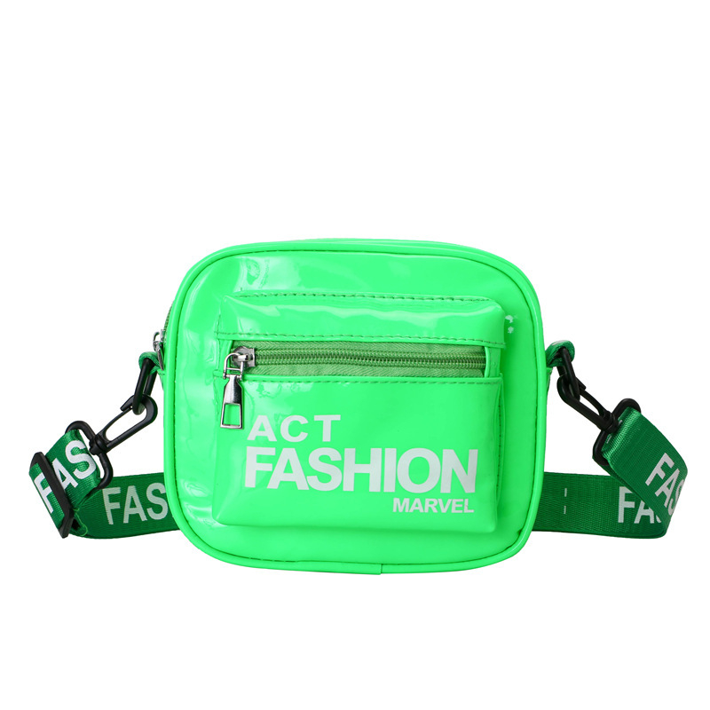 Dječja crossbody torba od PU kože u korejskom stilu, uzorak slova, široka naramenica, poliester podstava, modern dizajn