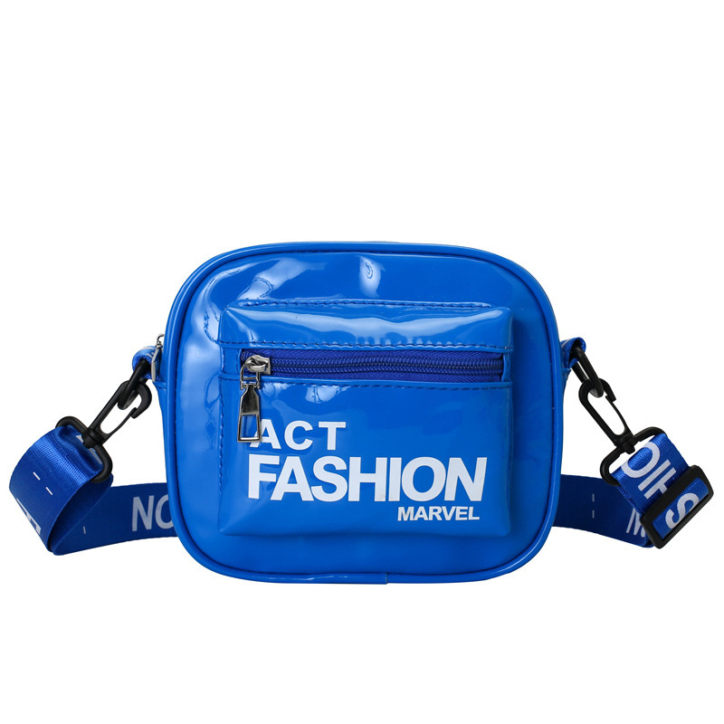 Dječja crossbody torba od PU kože u korejskom stilu, uzorak slova, široka naramenica, poliester podstava, modern dizajn
