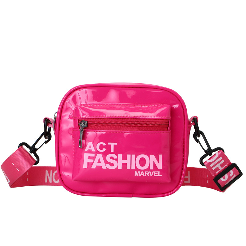 Dječja crossbody torba od PU kože u korejskom stilu, uzorak slova, široka naramenica, poliester podstava, modern dizajn