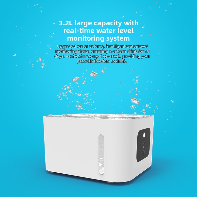 Безжичен индукционен водоразпределител за домашни любимци с дълбока филтрация и циркулираща вода, за кучета и котки, ABS материал