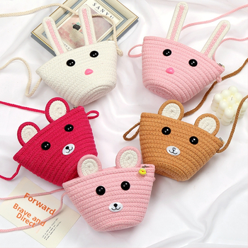 Detská bavlnená mini crossbody taška, unisex, pre predškolák, jar 2023, hravý detský štýl, každodenné použitie