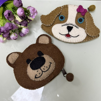 Bear Mini novčanik za novac, PU materijal, korejski stil, prostor za ruž i slušalice, kućna uporaba