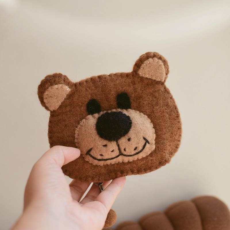 Bear Mini novčanik za novac, PU materijal, korejski stil, prostor za ruž i slušalice, kućna uporaba