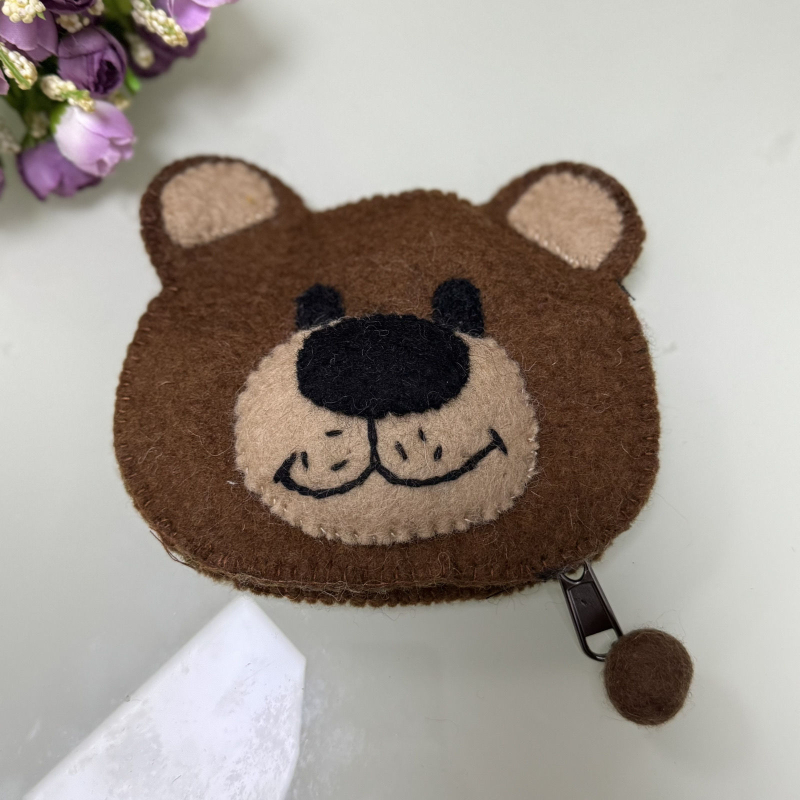 Bear Mini novčanik za novac, PU materijal, korejski stil, prostor za ruž i slušalice, kućna uporaba