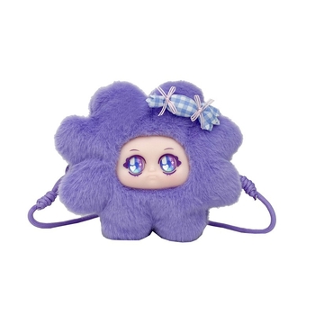 Uniszex plüss gyerek táska – napraforgó mintás, hátizsák apró pénztárcával, nylon bélés, általános iskolás korosztálynak, őszi 2025