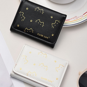 Монетник с отделения за карти — аниме принт, PU материал, свеж и сладък стил, дамски дизайн (PU материал; аниме принт; свеж и сладък стил; дамски дизайн)