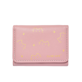 Монетник с отделения за карти — аниме принт, PU материал, свеж и сладък стил, дамски дизайн (PU материал; аниме принт; свеж и сладък стил; дамски дизайн)
