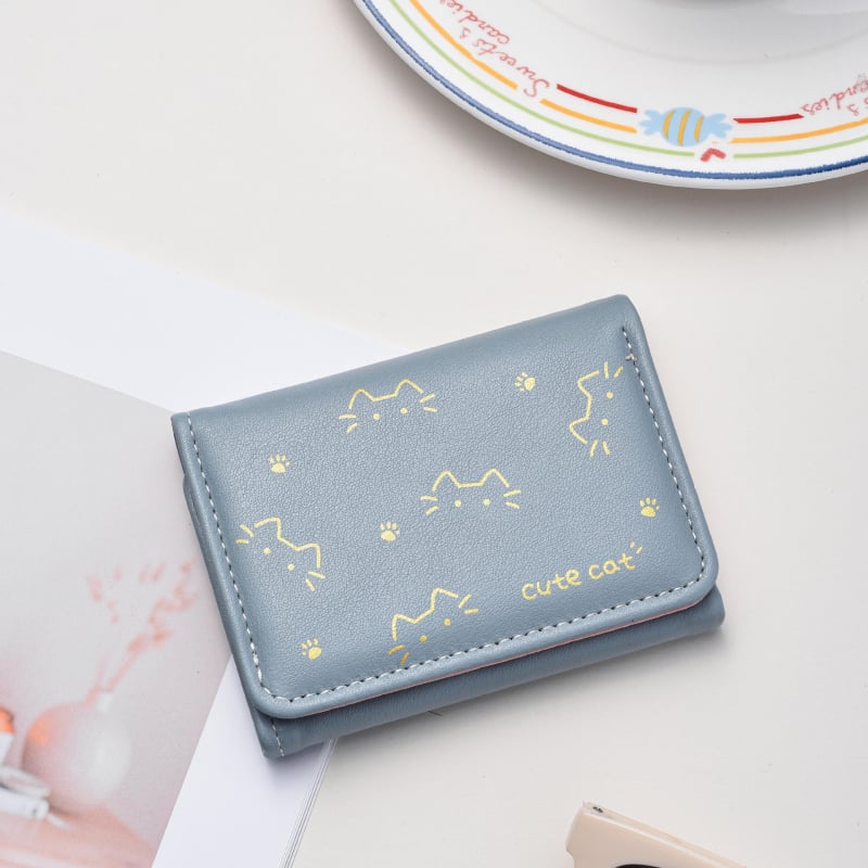 Монетник с отделения за карти — аниме принт, PU материал, свеж и сладък стил, дамски дизайн (PU материал; аниме принт; свеж и сладък стил; дамски дизайн)