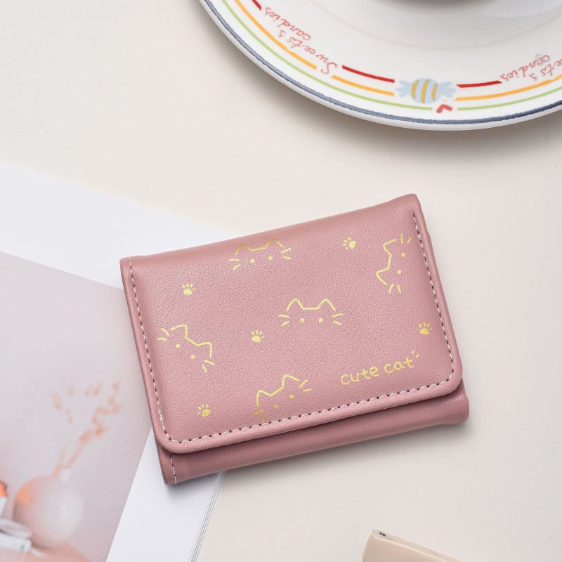 Монетник с отделения за карти — аниме принт, PU материал, свеж и сладък стил, дамски дизайн (PU материал; аниме принт; свеж и сладък стил; дамски дизайн)