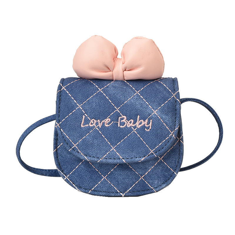 Lányoknak készült PU válltáska pillangócsomóval, hímzett betűkkel, ultra könnyű, anime cartoon minta, 1 hajtásos pénztárca