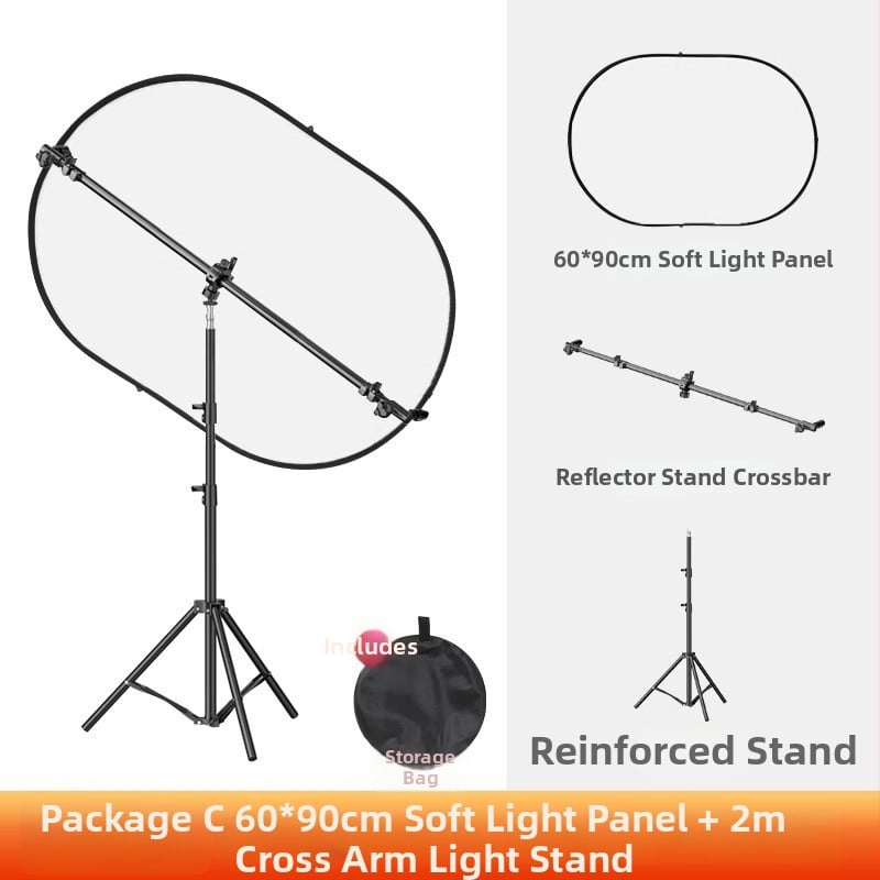 Портативен сгъваем панел за мека светлина за фотография — магнезиева сплав, дифузионен панел, студийна скоба