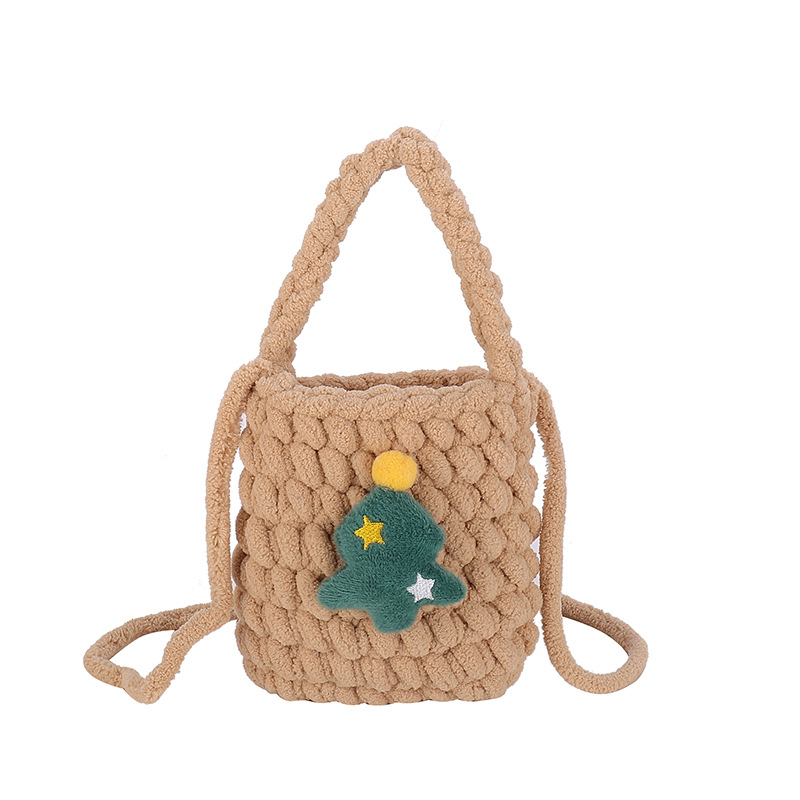 Dječja ručno pletena crossbody mini novčanik — vunena torbica s roztomilim anime uzorkom, za vrtić
