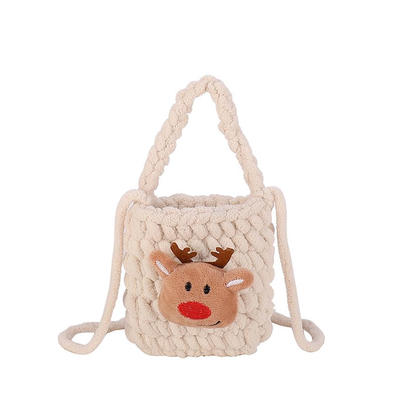 Dječja ručno pletena crossbody mini novčanik — vunena torbica s roztomilim anime uzorkom, za vrtić