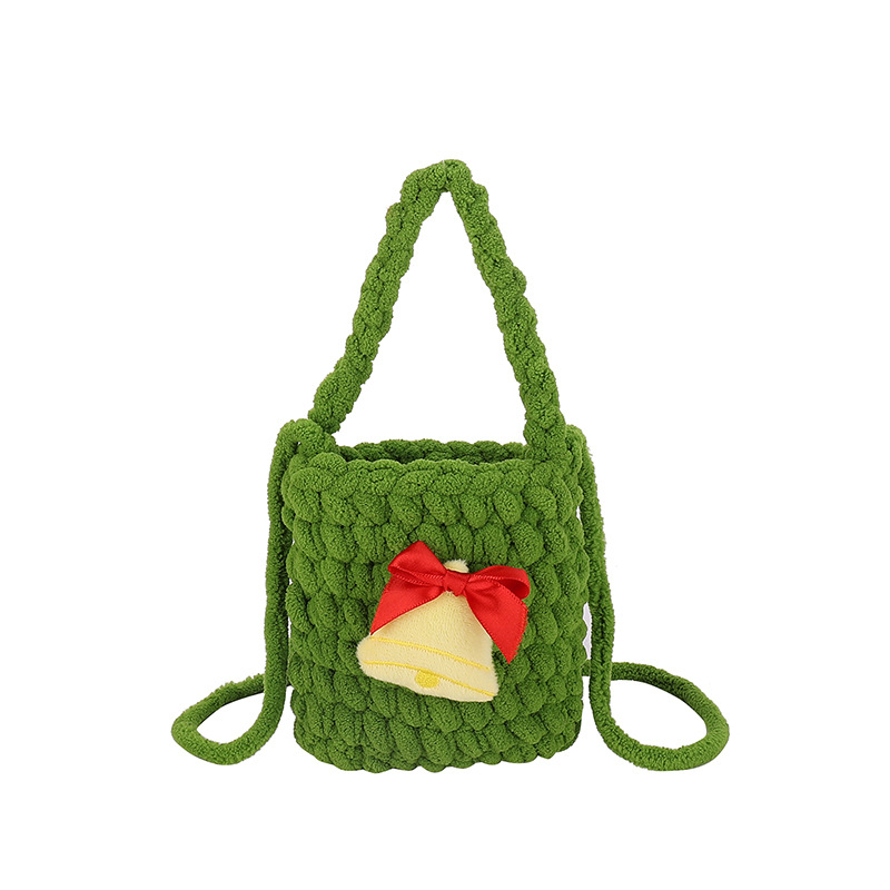 Dječja ručno pletena crossbody mini novčanik — vunena torbica s roztomilim anime uzorkom, za vrtić