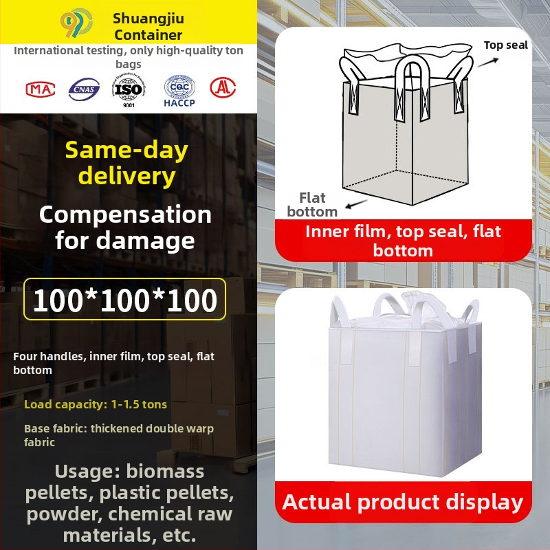 Ton bag s vnútornou fóliou, nosnosť 1000 kg, PE materiál, dvojvrstvová vodotesnosť a vlhkostná ochrana, na skladovanie cementu, tlač loga