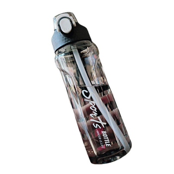 Пластмасова преносима чаша със сламка, спортен стил, капак с едно натискане, материал PC, еднослойна конструкция, тегло около 120 g