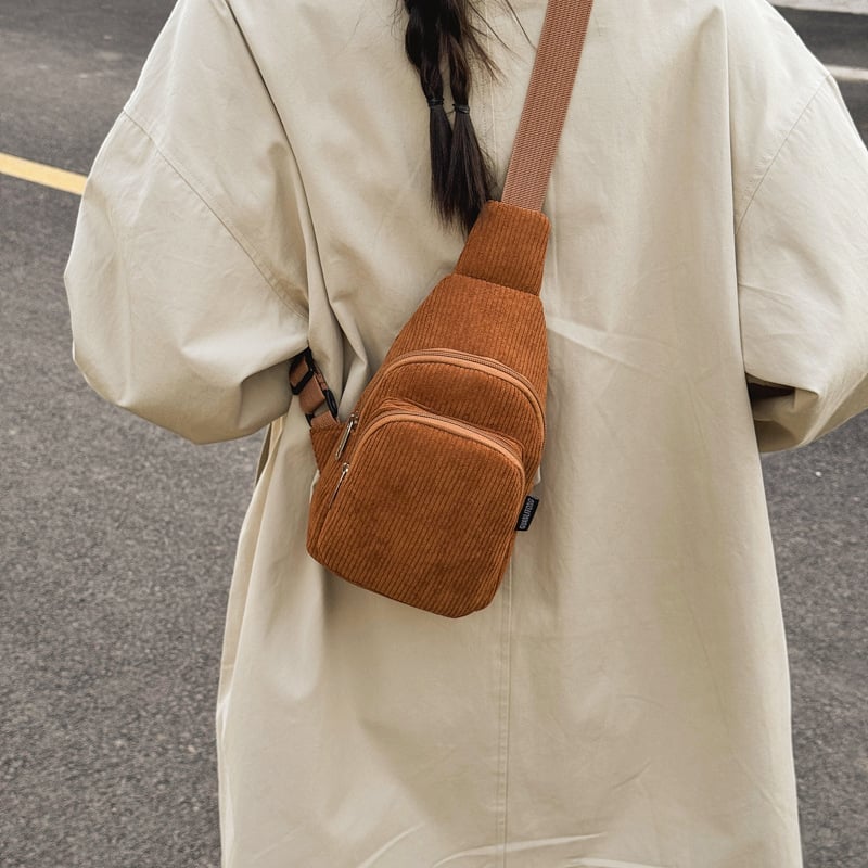 Unisex dječja chest crossbody torba od Corduroy, podstava od poliester, Leisure travel stil