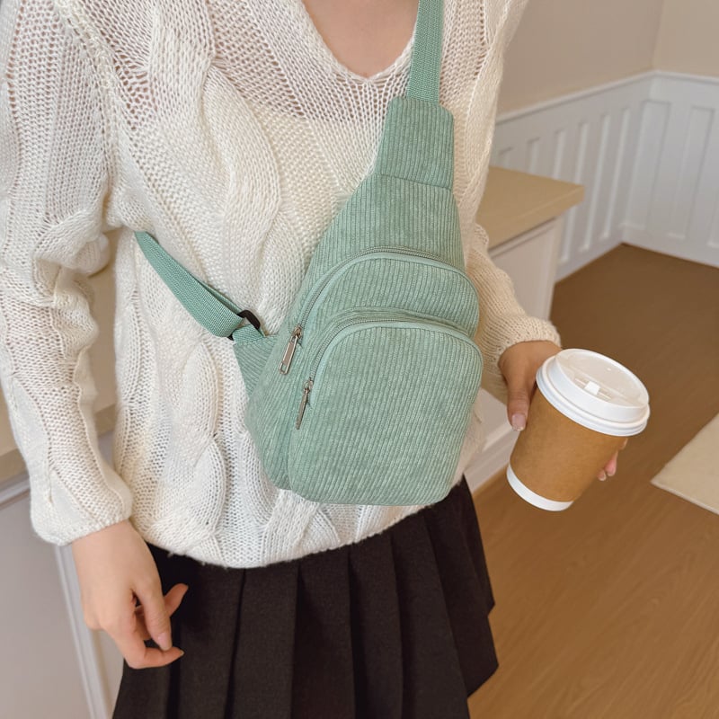 Unisex dječja chest crossbody torba od Corduroy, podstava od poliester, Leisure travel stil