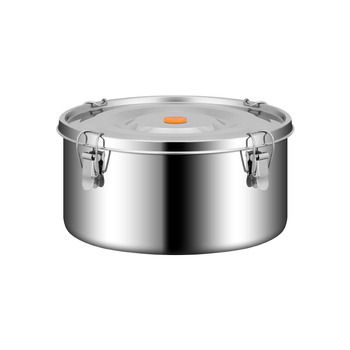 Кръгла кутия за обяд от 304 неръждаема стомана с уплътнение срещу протичане, микровълнова безопасна, капацитет 1–2 л; подходяща за столова и пикник на открито.