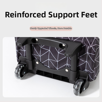 Căruț de cumpărături pliabil cu patru roți, ușor de purtat, din material Oxford, capacitate până la 20 kg