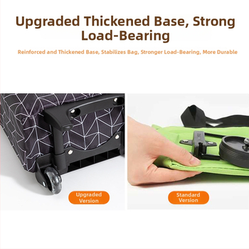 Căruț de cumpărături pliabil cu patru roți, ușor de purtat, din material Oxford, capacitate până la 20 kg