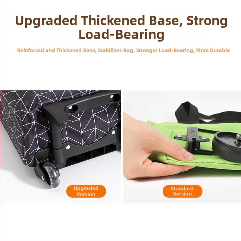 Căruț de cumpărături pliabil cu patru roți, ușor de purtat, din material Oxford, capacitate până la 20 kg