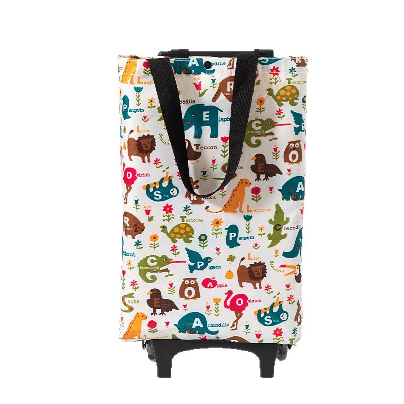 Căruț de cumpărături pliabil cu patru roți, ușor de purtat, din material Oxford, capacitate până la 20 kg